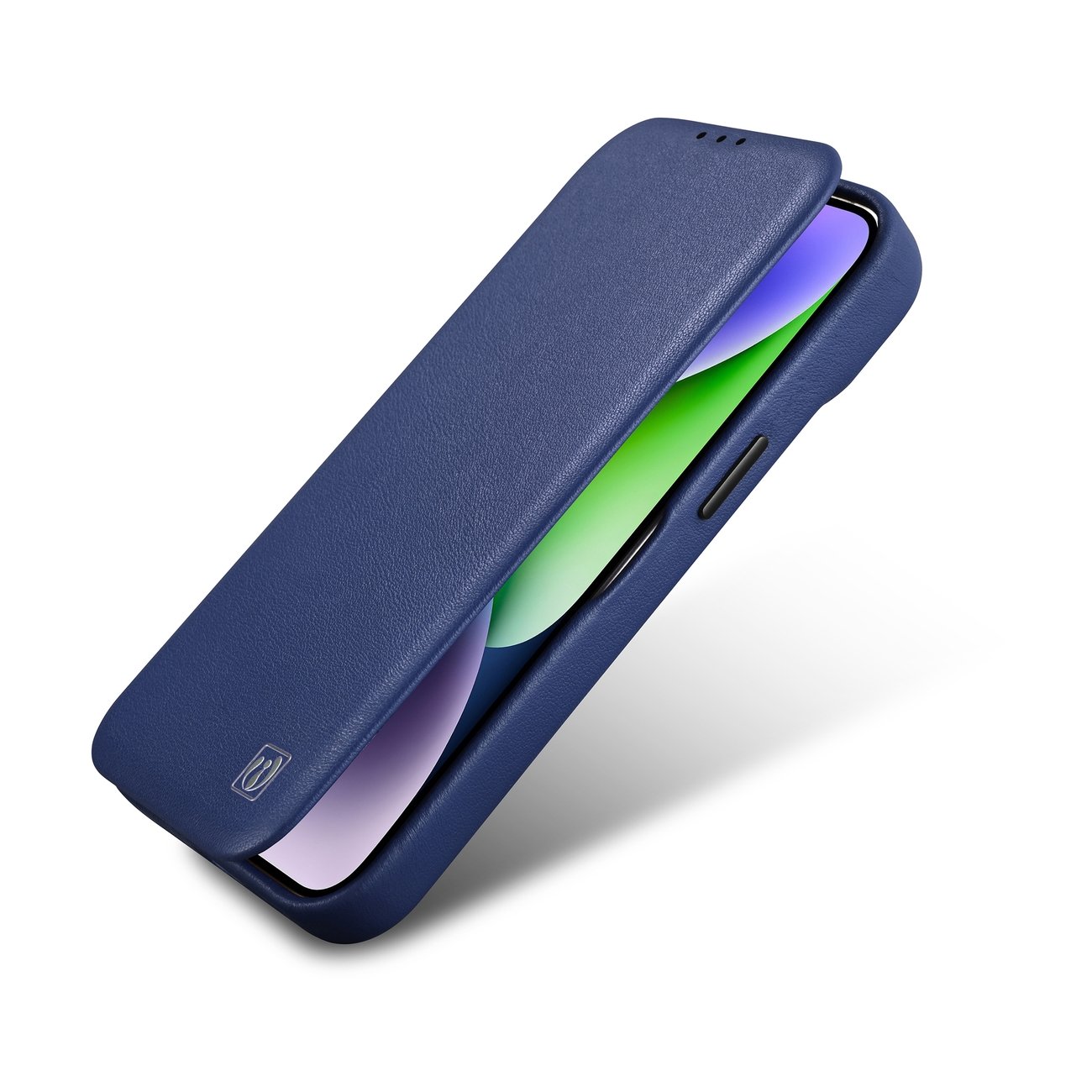 Pokrowiec iCarer CE Premium Leather Folio Case niebieski Apple iPhone 14 Pro Max / 9