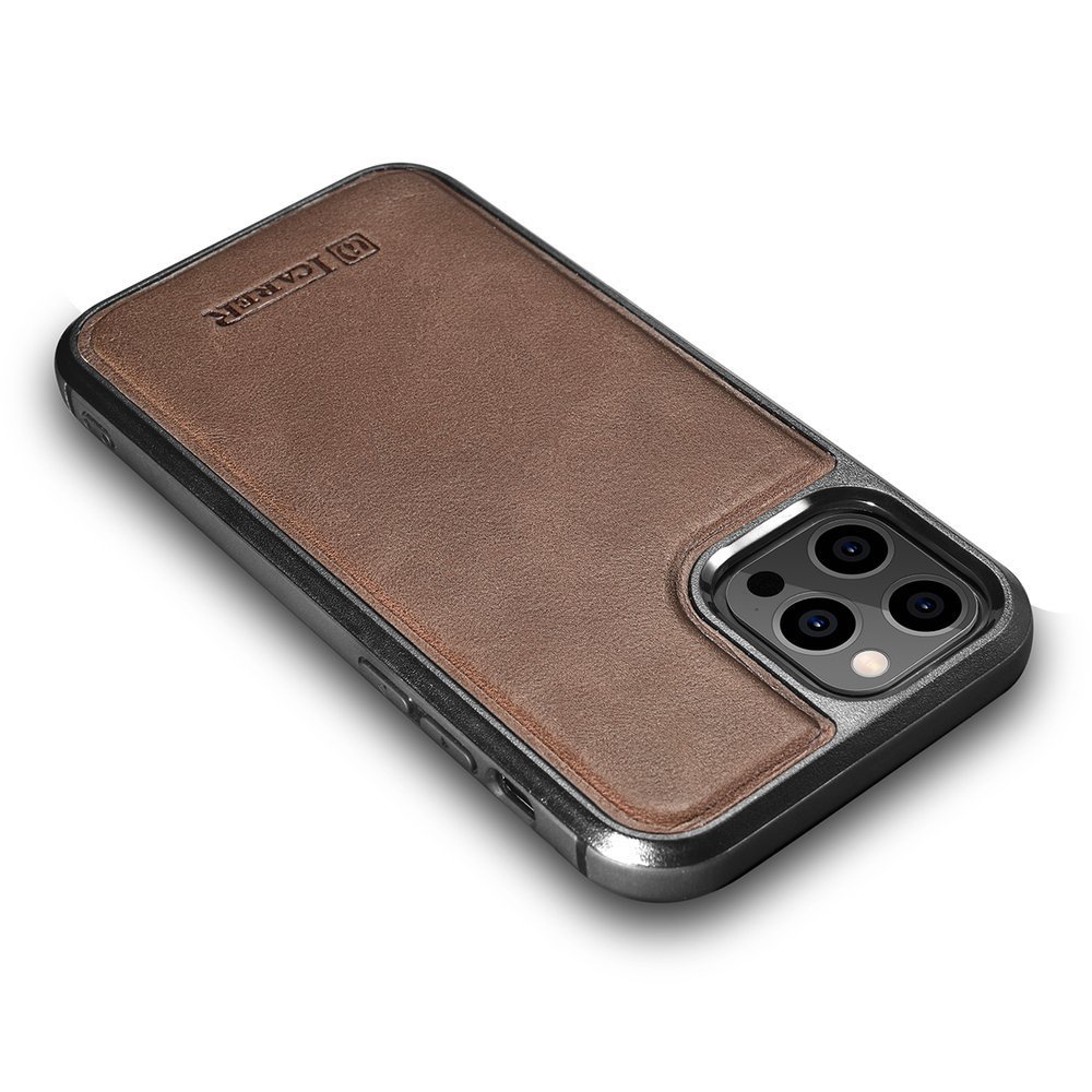 Pokrowiec iCarer Leather Oil Wax br�zowy Apple iPhone 12 Pro Max / 4