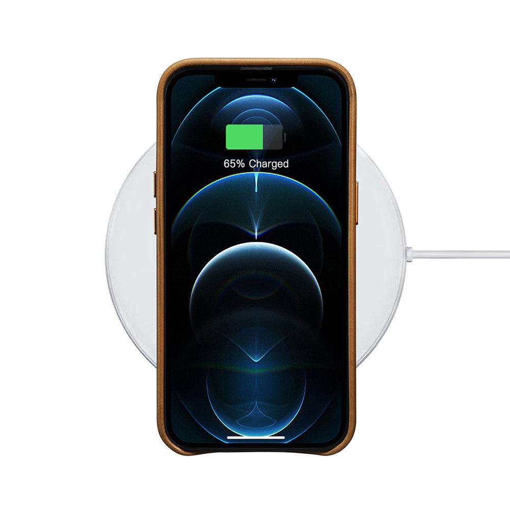 Pokrowiec iCarer Leather Oil Wax br�zowy Apple iPhone 13 Pro / 5