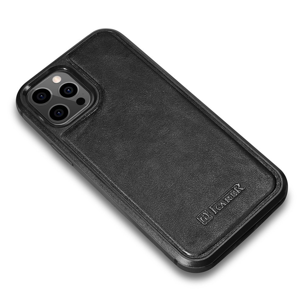 Pokrowiec iCarer Leather Oil Wax czarny Apple iPhone 12 Pro Max / 3