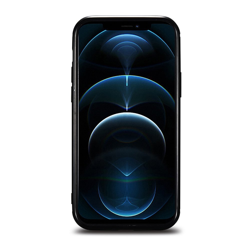 Pokrowiec iCarer Leather Oil Wax czarny Apple iPhone 12 Pro Max / 5 Pokrowiec iCarer Leather Oil Wax czarny Apple iPhone 12 Pro Max / 5