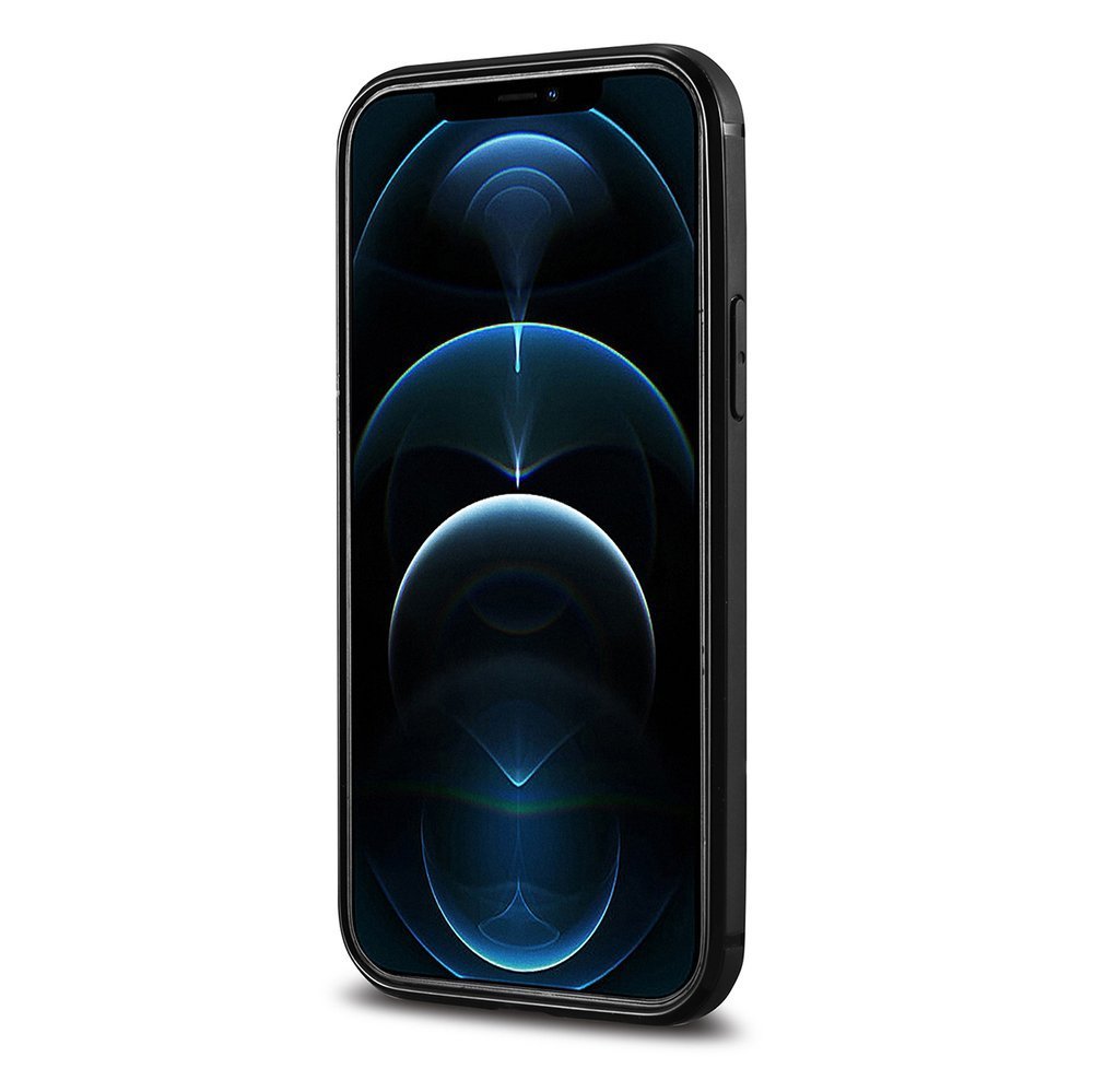 Pokrowiec iCarer Leather Oil Wax czarny Apple iPhone 12 Pro Max / 6 Pokrowiec iCarer Leather Oil Wax czarny Apple iPhone 12 Pro Max / 6