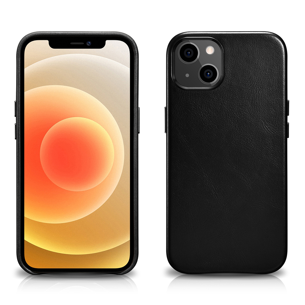 Pokrowiec iCarer Leather Oil Wax czarny Apple iPhone 13 Pokrowiec iCarer Leather Oil Wax czarny Apple iPhone 13