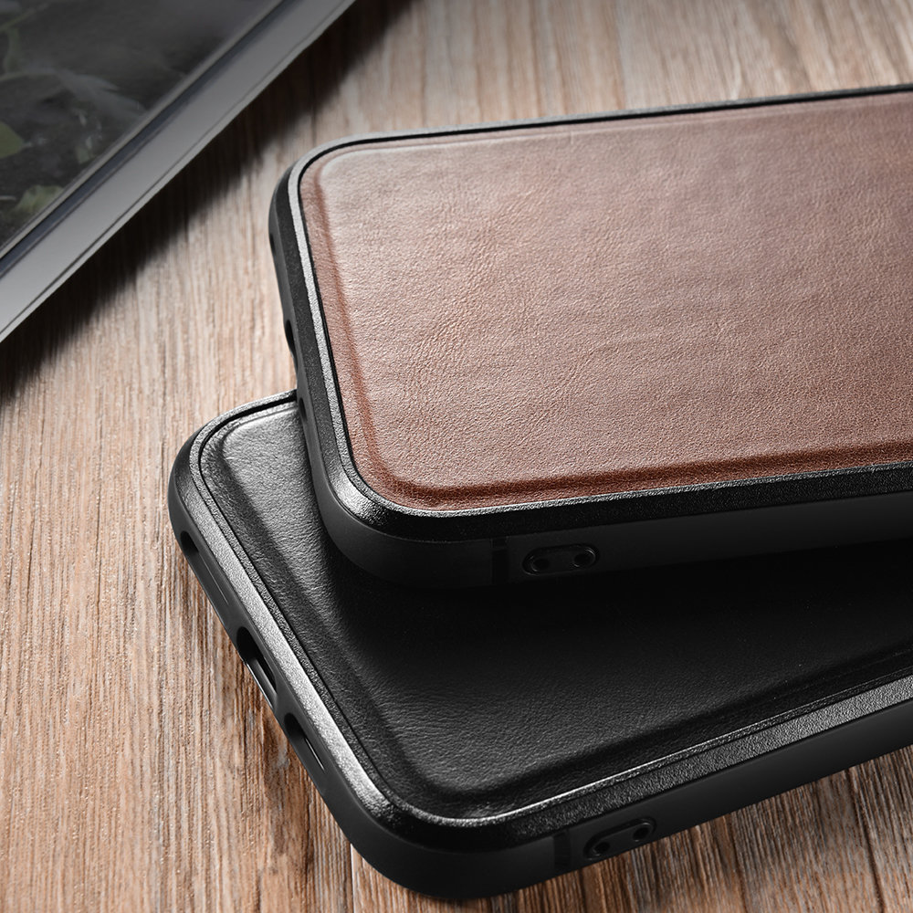 Pokrowiec iCarer Leather Oil Wax czarny Apple iPhone 13 / 9