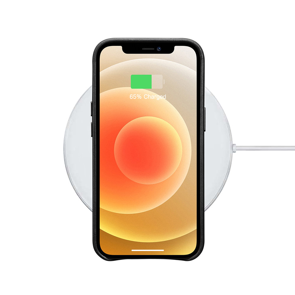 Pokrowiec iCarer Leather Oil Wax czarny Apple iPhone 13 Mini / 6 Pokrowiec iCarer Leather Oil Wax czarny Apple iPhone 13 Mini / 6