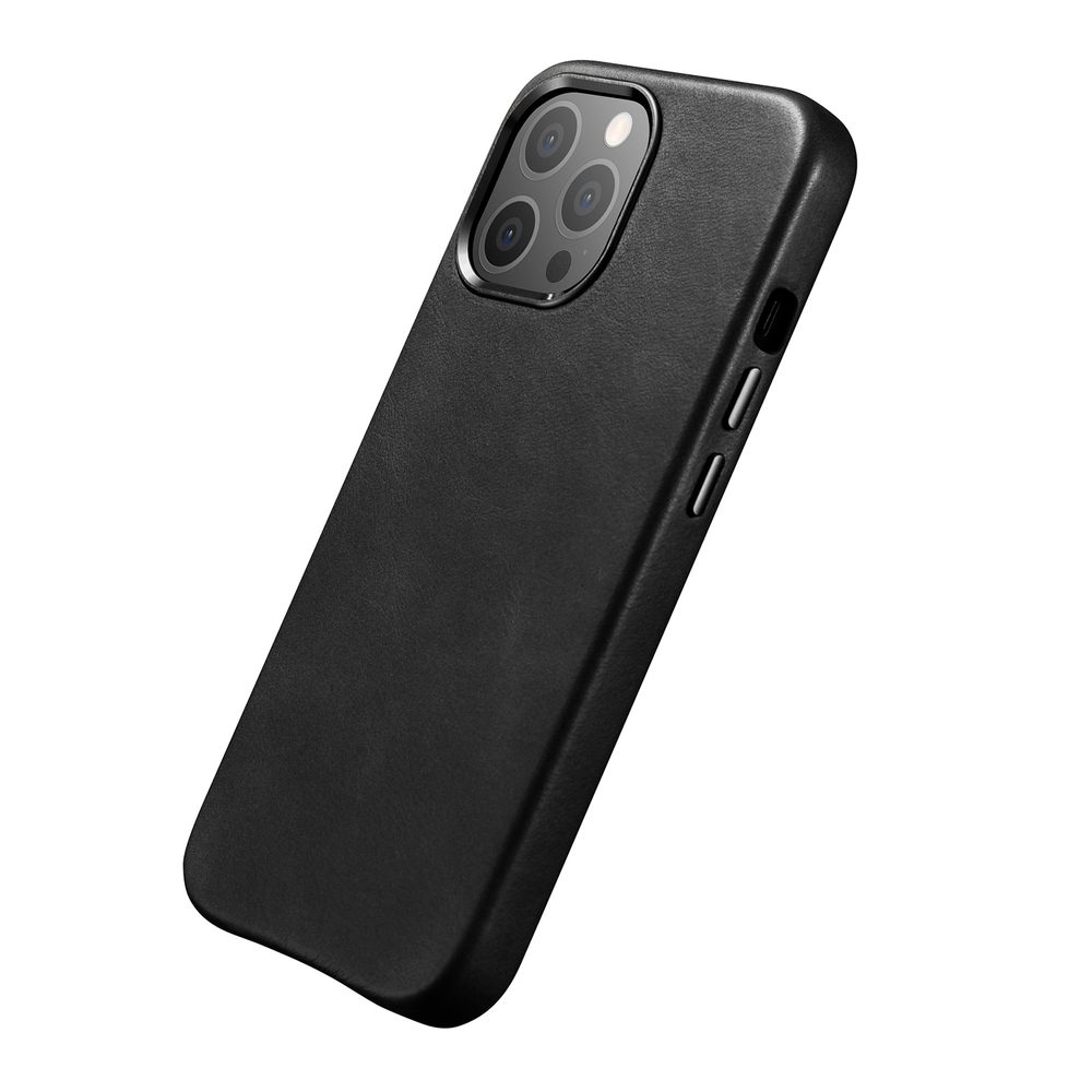 Pokrowiec iCarer Leather Oil Wax czarny Apple iPhone 13 Pro / 9 Pokrowiec iCarer Leather Oil Wax czarny Apple iPhone 13 Pro / 9