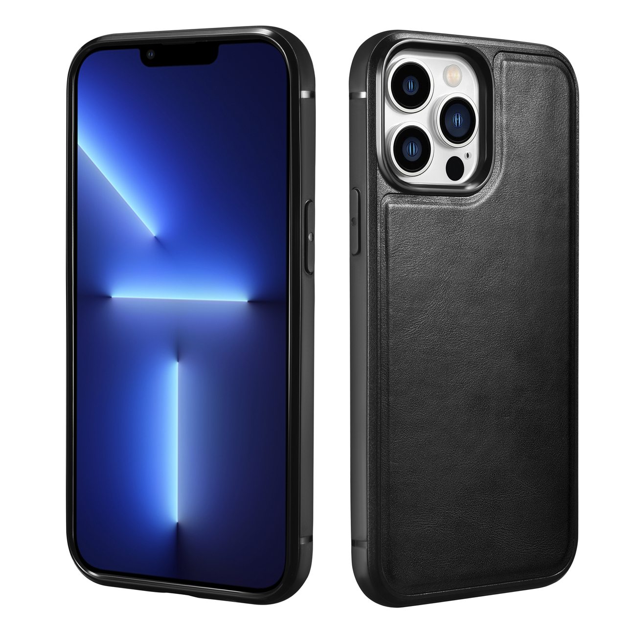 Pokrowiec iCarer Leather Oil Wax czarny Apple iPhone 13 Pro / 2 Pokrowiec iCarer Leather Oil Wax czarny Apple iPhone 13 Pro / 2