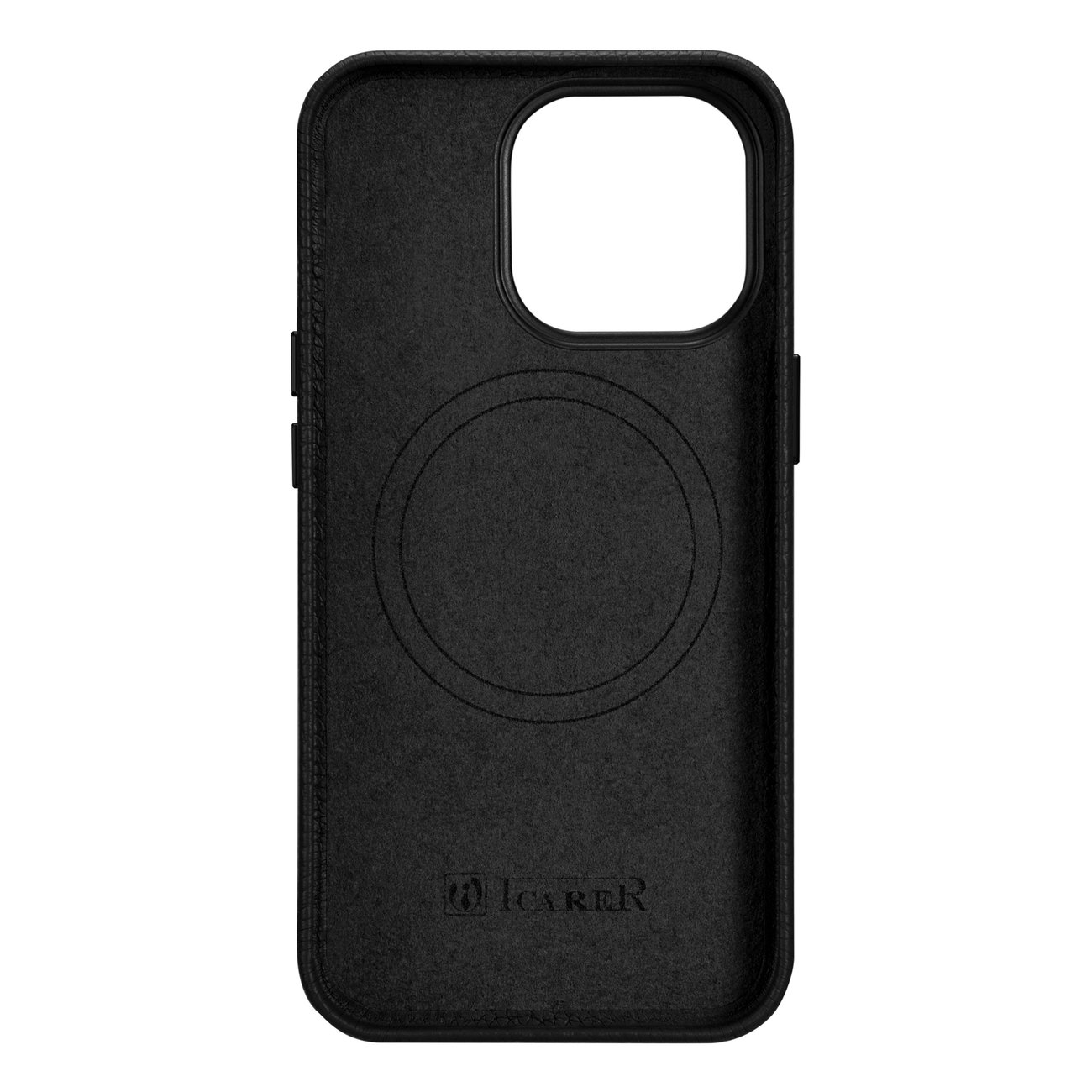Pokrowiec iCarer Litchi Premium Leather Case czarny Apple iPhone 14 Pro / 3