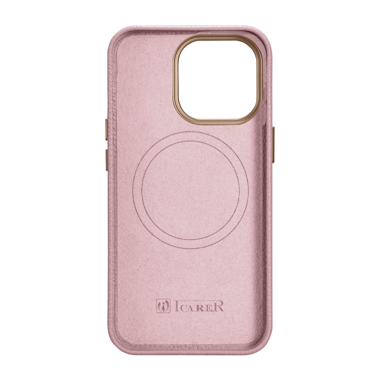 Pokrowiec iCarer Litchi Premium Leather Case rowy Apple iPhone 14 Pro / 3
