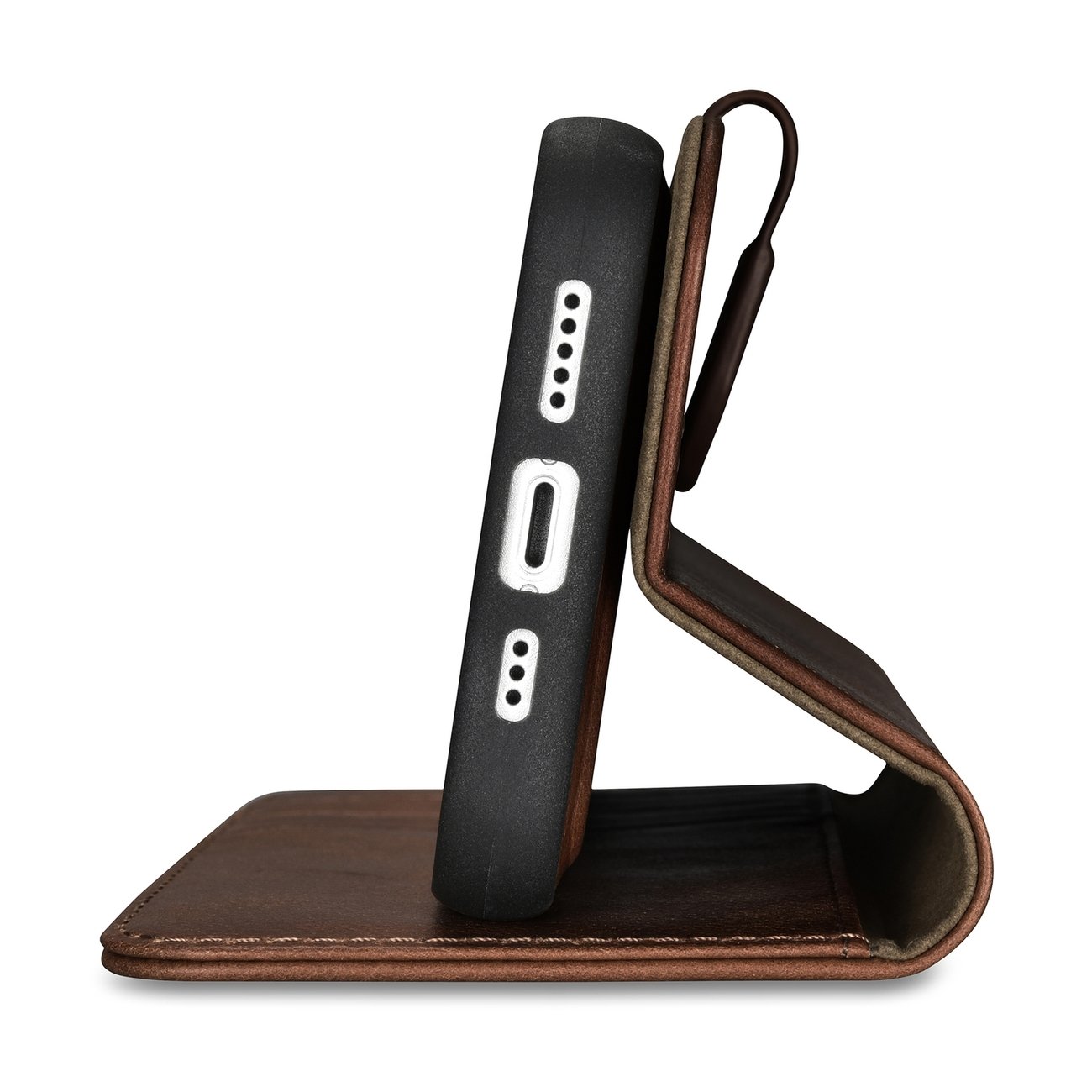 Pokrowiec iCarer Oil Wax Wallet Case 2in1 br�zowy Apple iPhone 14 Plus / 7