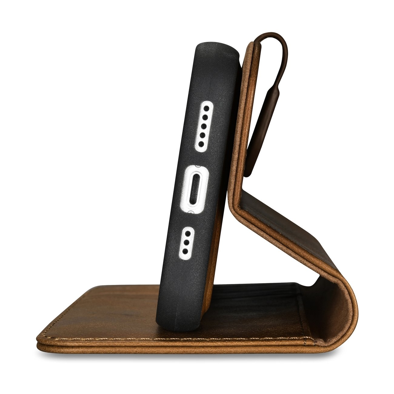 Pokrowiec iCarer Oil Wax Wallet Case 2in1 br�zowy Apple iPhone 14 Plus / 6