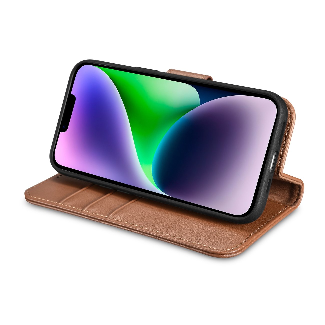 Pokrowiec iCarer Wallet Case 2in1 br�zowy Apple iPhone 14 Plus / 8