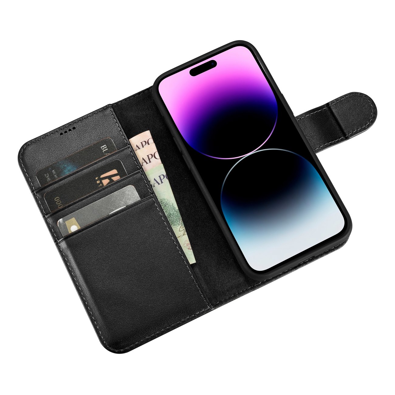 Pokrowiec iCarer Wallet Case 2in1 czarny Apple iPhone 14 Pro / 10