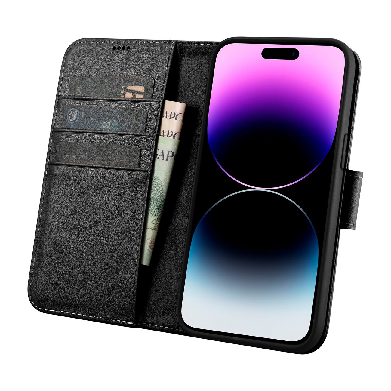 Pokrowiec iCarer Wallet Case 2in1 czarny Apple iPhone 14 Pro Max / 3 Pokrowiec iCarer Wallet Case 2in1 czarny Apple iPhone 14 Pro Max / 3
