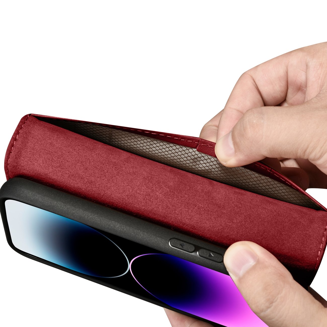 Pokrowiec iCarer Wallet Case 2in1 czerwony Apple iPhone 14 Pro / 11