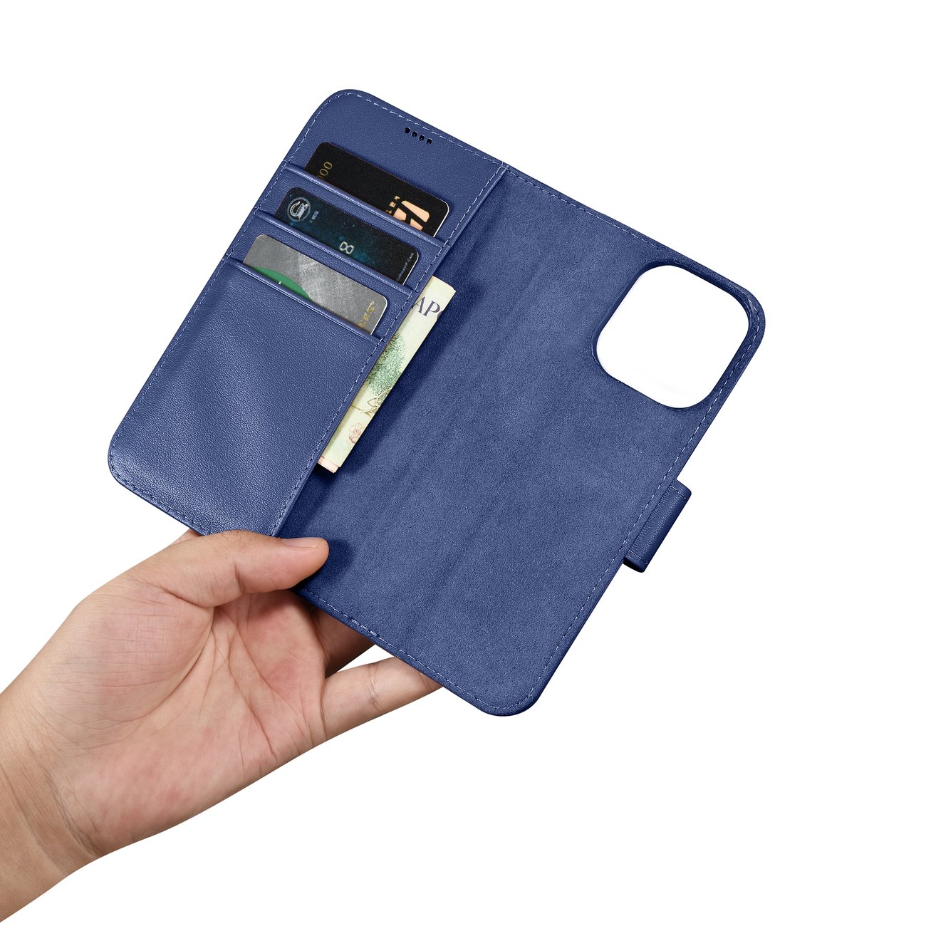 Pokrowiec iCarer Wallet Case 2in1 niebieski Apple iPhone 14 Pro / 12