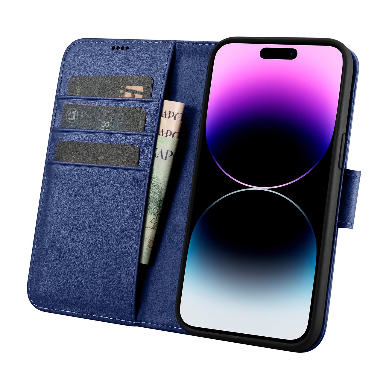 Pokrowiec iCarer Wallet Case 2in1 niebieski Apple iPhone 14 Pro / 3