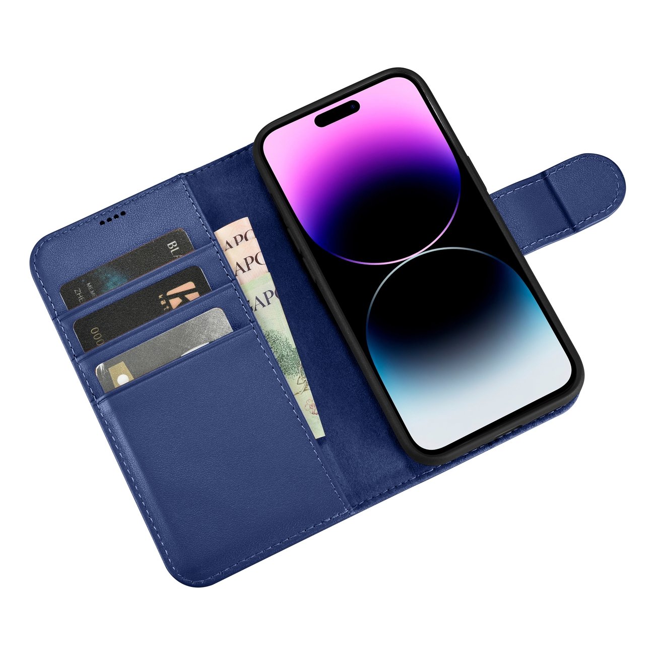 Pokrowiec iCarer Wallet Case 2in1 niebieski Apple iPhone 14 Pro / 9