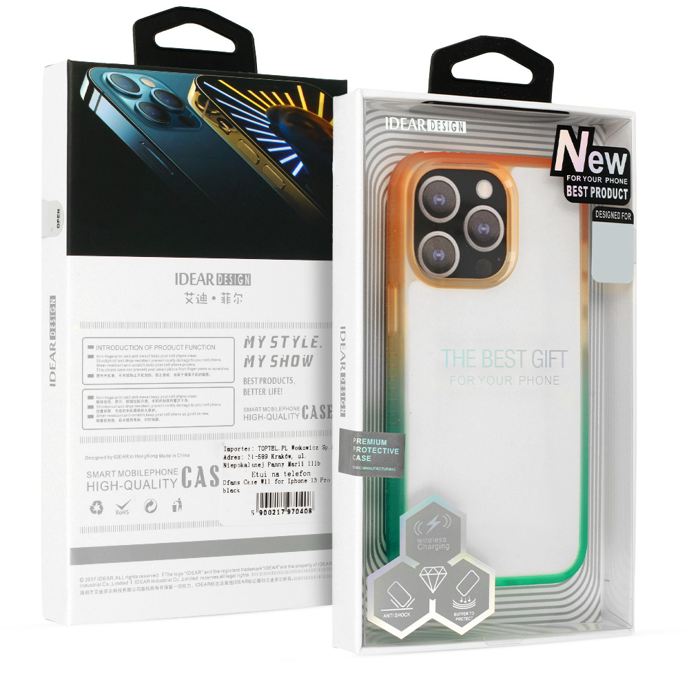 Pokrowiec IDEAR Case W15 pomara�czowo-mi�towy Apple iPhone 14 Plus