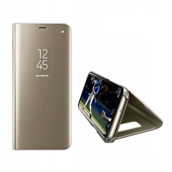 Pokrowiec inteligentny Clear View z�oty Samsung A52 LTE