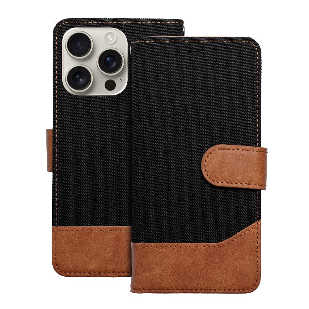 Pokrowiec JEANS Book czarny Apple iPhone 16 Plus / 5 Pokrowiec JEANS Book czarny Apple iPhone 16 Plus / 5