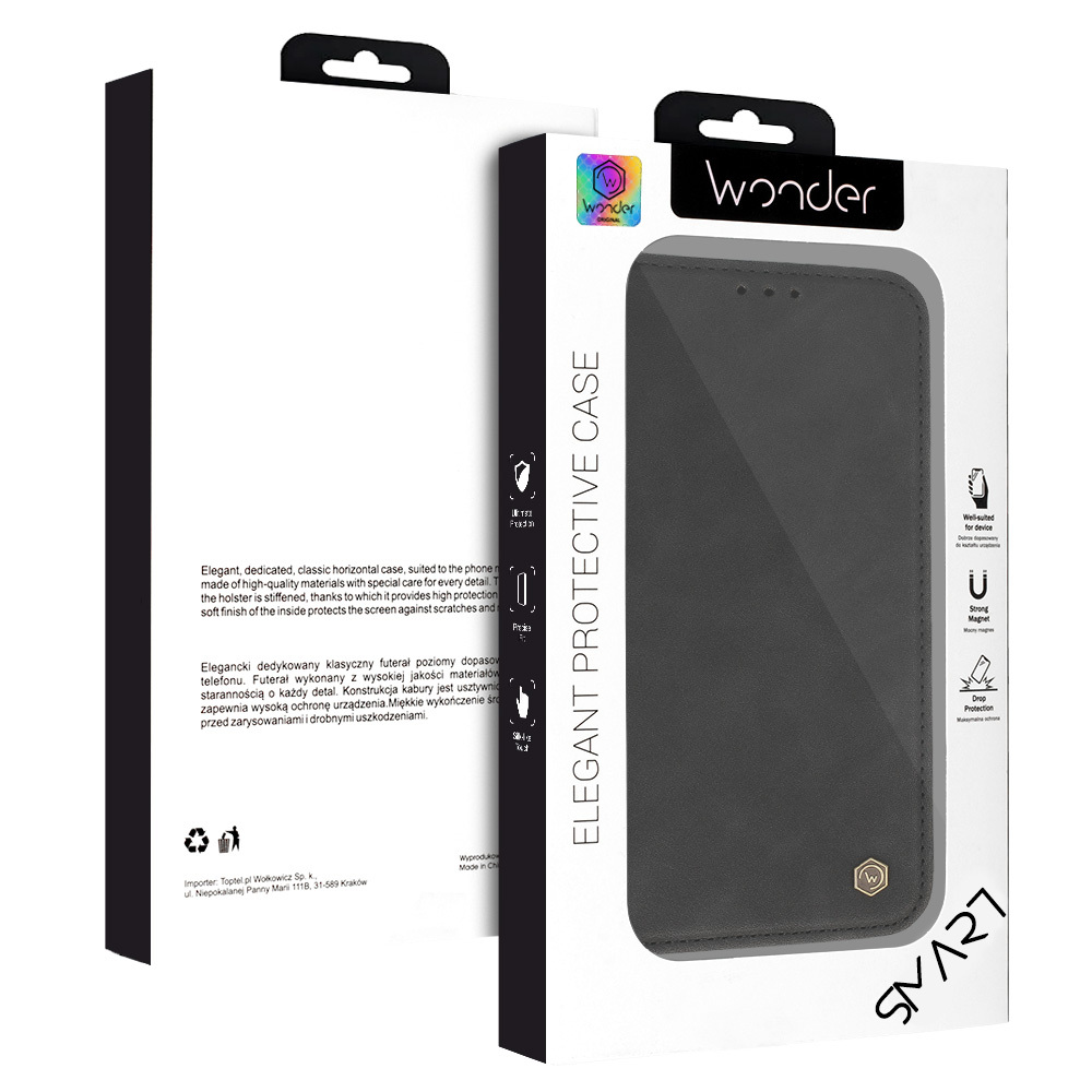 Pokrowiec Kabura Wonder Smart czarny Xiaomi Redmi Note 13 Pro 4G / 8