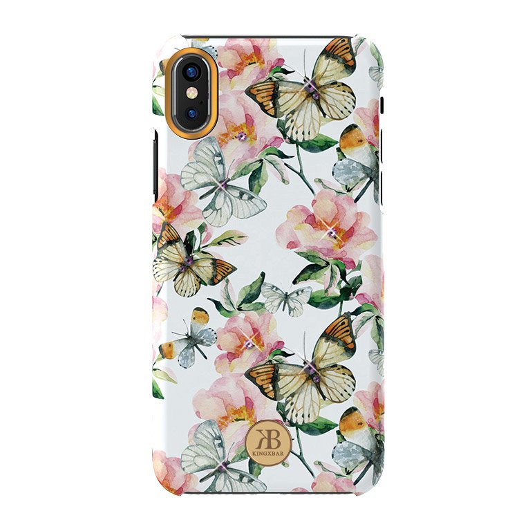 Pokrowiec Kingxbar Blossom z kryształami Swarovskiego biały Apple iPhone X Pokrowiec Kingxbar Blossom z kryształami Swarovskiego biały Apple iPhone X