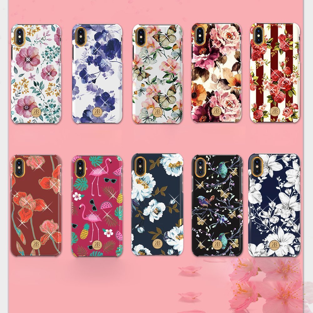 Pokrowiec Kingxbar Blossom z kryształami Swarovskiego biały Apple iPhone X / 3 Pokrowiec Kingxbar Blossom z kryształami Swarovskiego biały Apple iPhone X / 3