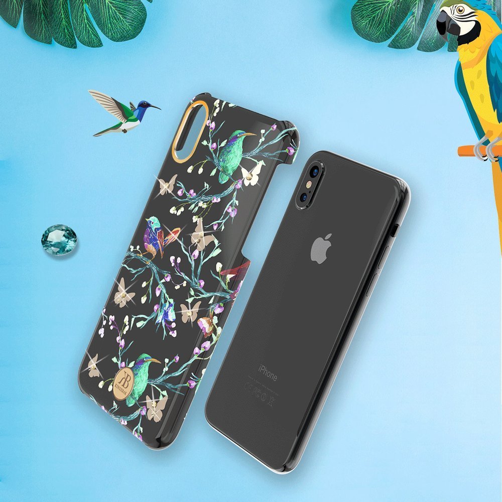 Pokrowiec Kingxbar Blossom z kryształami Swarovskiego niebieski Apple iPhone X / 9 Pokrowiec Kingxbar Blossom z kryształami Swarovskiego niebieski Apple iPhone X / 9