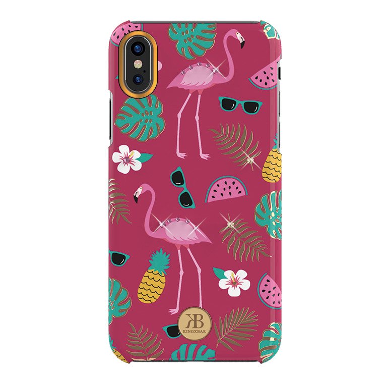 Pokrowiec Kingxbar Blossom z kryształami Swarovskiego różowy Apple iPhone X Pokrowiec Kingxbar Blossom z kryształami Swarovskiego różowy Apple iPhone X