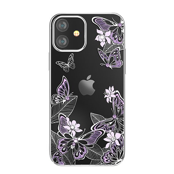 Pokrowiec Kingxbar Butterfly Series z kryszta�ami Swarovskiego fioletowy Apple iPhone 12 Mini