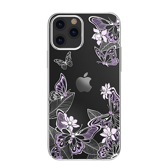 Pokrowiec Kingxbar Butterfly Series z kryszta�ami Swarovskiego fioletowy Apple iPhone 12 Pro Max