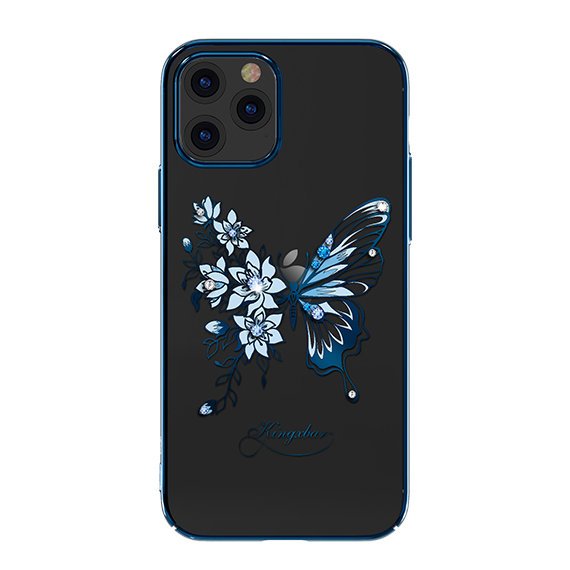 Pokrowiec Kingxbar Butterfly Series z krysztaami Swarovskiego niebieski Apple iPhone 12 Pro