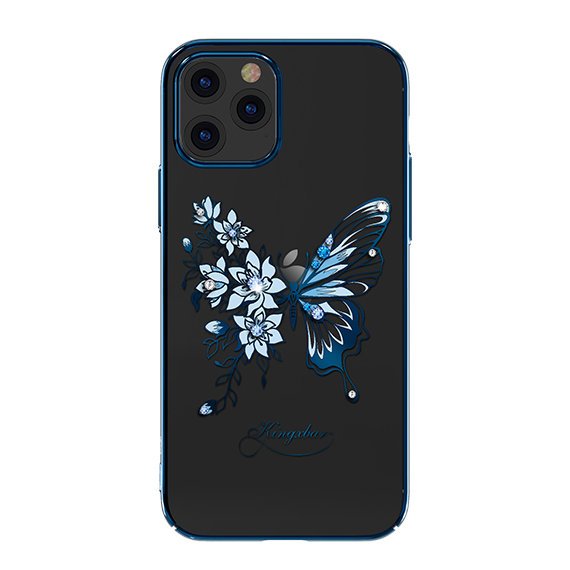 Pokrowiec Kingxbar Butterfly Series z kryszta�ami Swarovskiego niebieski Apple iPhone 12 Pro Max