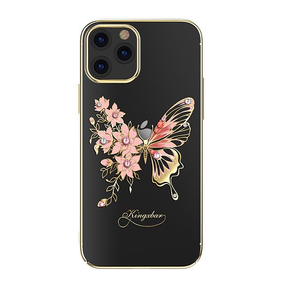 Pokrowiec Kingxbar Butterfly Series z kryształami Swarovskiego złoty Apple iPhone 12 Pokrowiec Kingxbar Butterfly Series z kryształami Swarovskiego złoty Apple iPhone 12