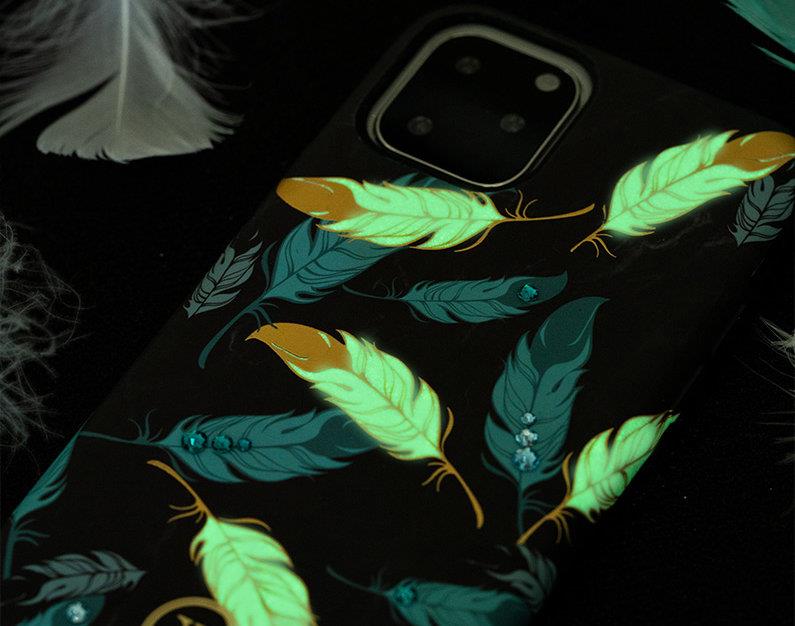 Pokrowiec Kingxbar Forest z kryszta�ami Swarovskiego wz�r Feather Apple iPhone 11 Pro / 9