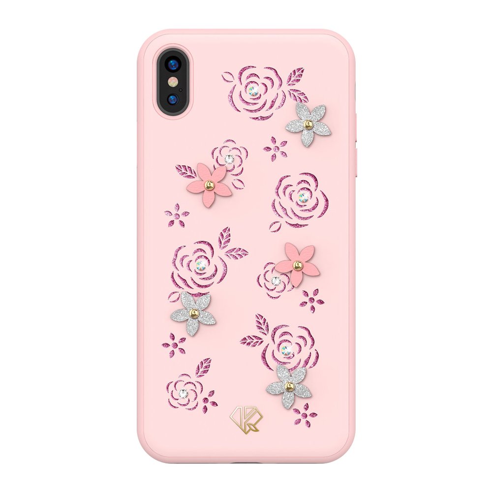 Pokrowiec Kingxbar Petal z kryształami Swarovskiego różowy Apple iPhone X Pokrowiec Kingxbar Petal z kryształami Swarovskiego różowy Apple iPhone X