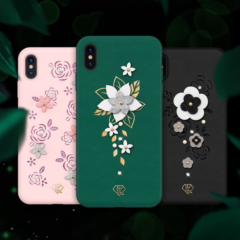 Pokrowiec Kingxbar Petal z kryszta�ami Swarovskiego r�owy Apple iPhone XS / 2