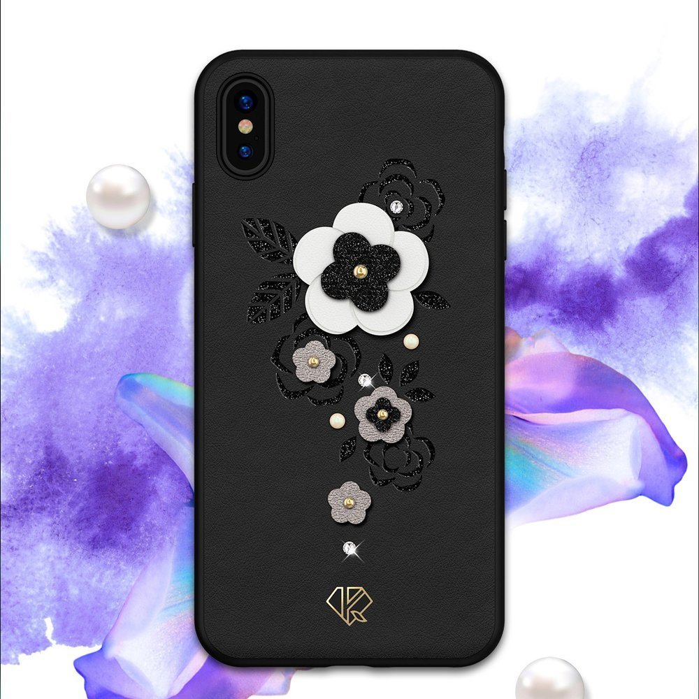 Pokrowiec Kingxbar Petal z kryształami Swarovskiego zielony Apple iPhone XS / 6 Pokrowiec Kingxbar Petal z kryształami Swarovskiego zielony Apple iPhone XS / 6