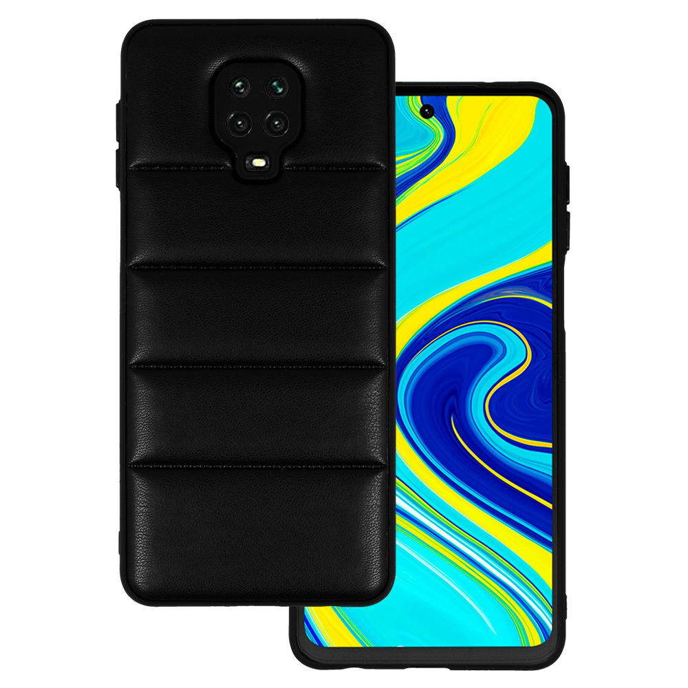 Pokrowiec Leather 3D Case wz�r 2 czarny Xiaomi Redmi Note 9 Pro