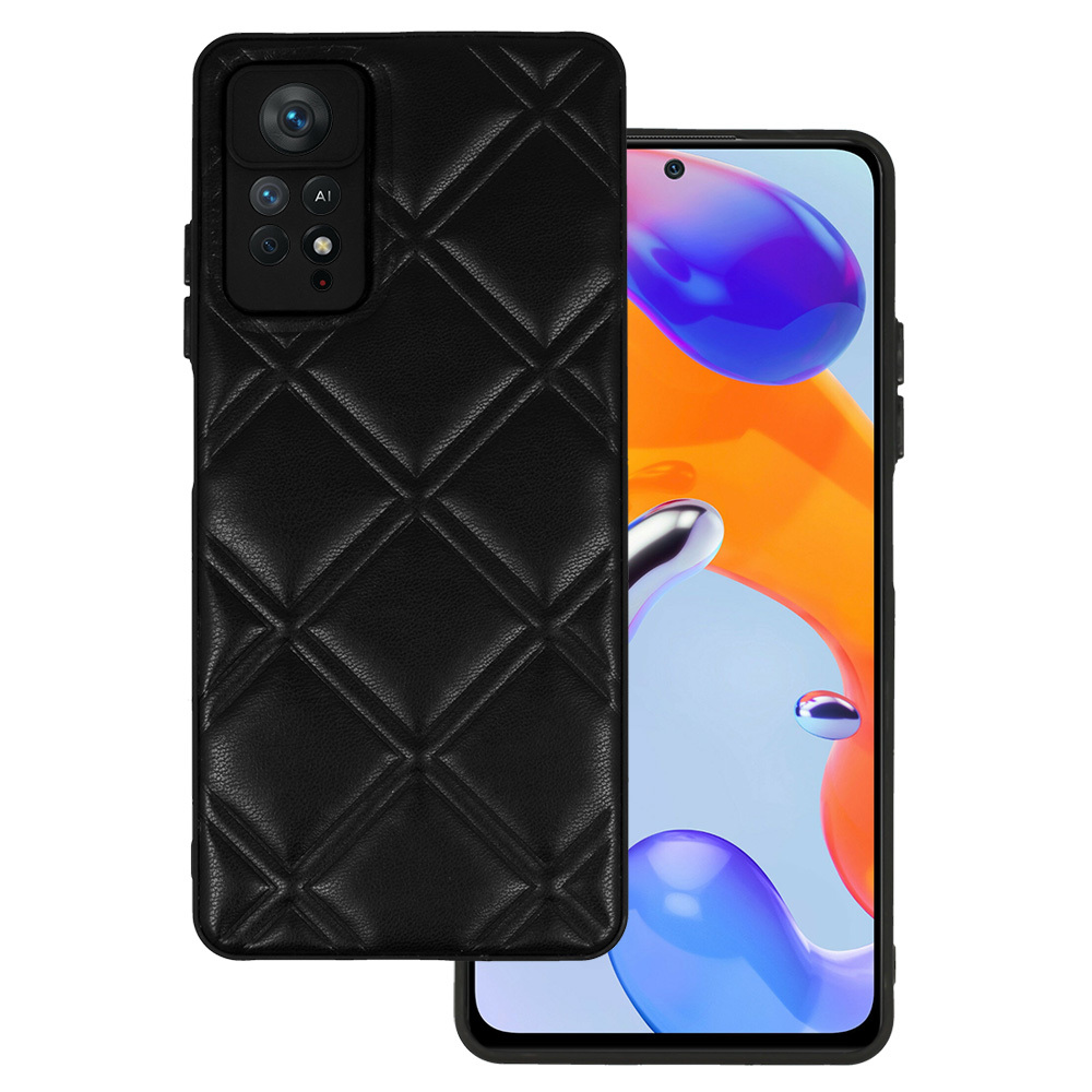 Pokrowiec Leather 3D Case wz�r 3 czarny Xiaomi Redmi Note 11 Pro