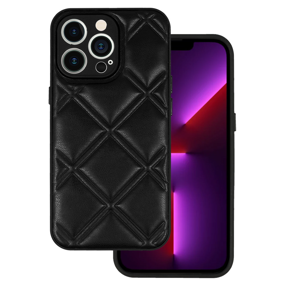 Pokrowiec Leather 3D Case wz�r 3 czarny Xiaomi Redmi Note 9S