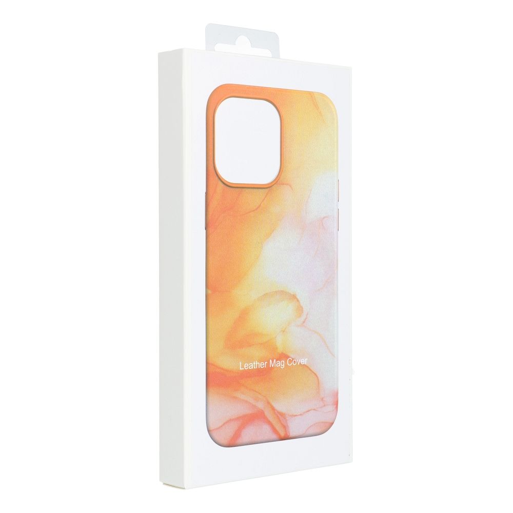 Pokrowiec Leather Mag Cover MagSafe wzr orange splash Apple iPhone 15 Pro Max / 11