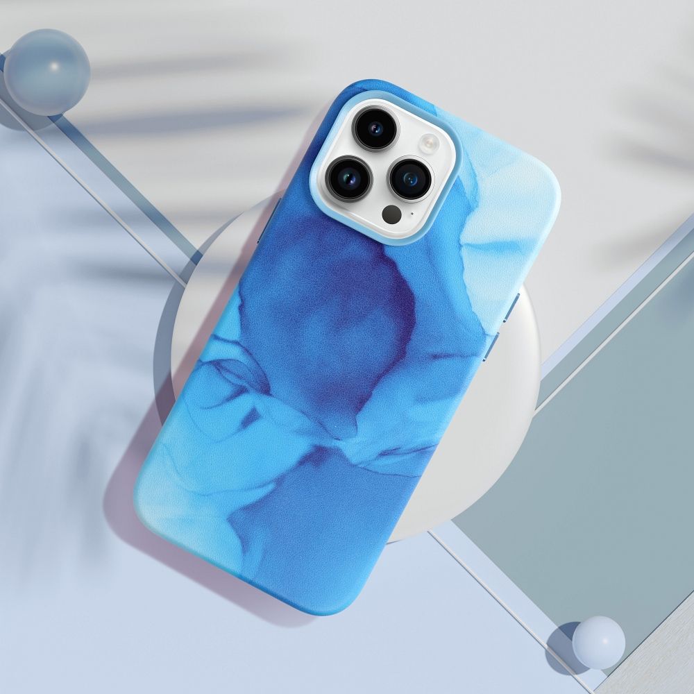 Pokrowiec Leather Mag Cover MagSafe wzór blue splash Apple iPhone 11 / 5 Pokrowiec Leather Mag Cover MagSafe wzór blue splash Apple iPhone 11 / 5
