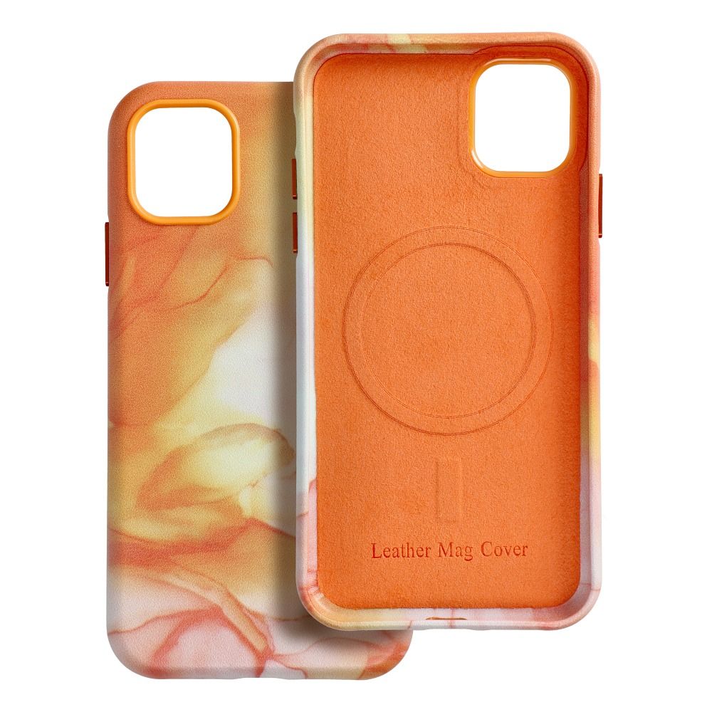 Pokrowiec Leather Mag Cover MagSafe wzr orange splash Apple iPhone 11 / 7
