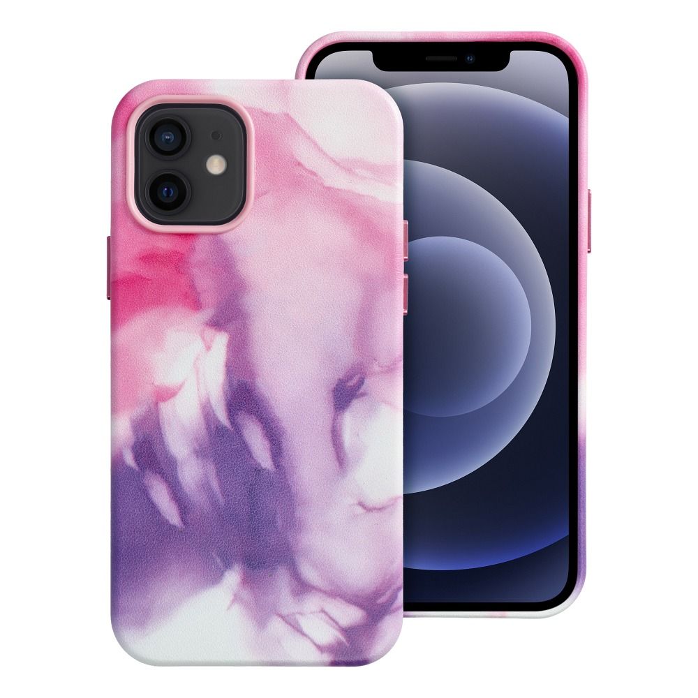 Pokrowiec Leather Mag Cover MagSafe wz�r purple splash Apple iPhone 12
