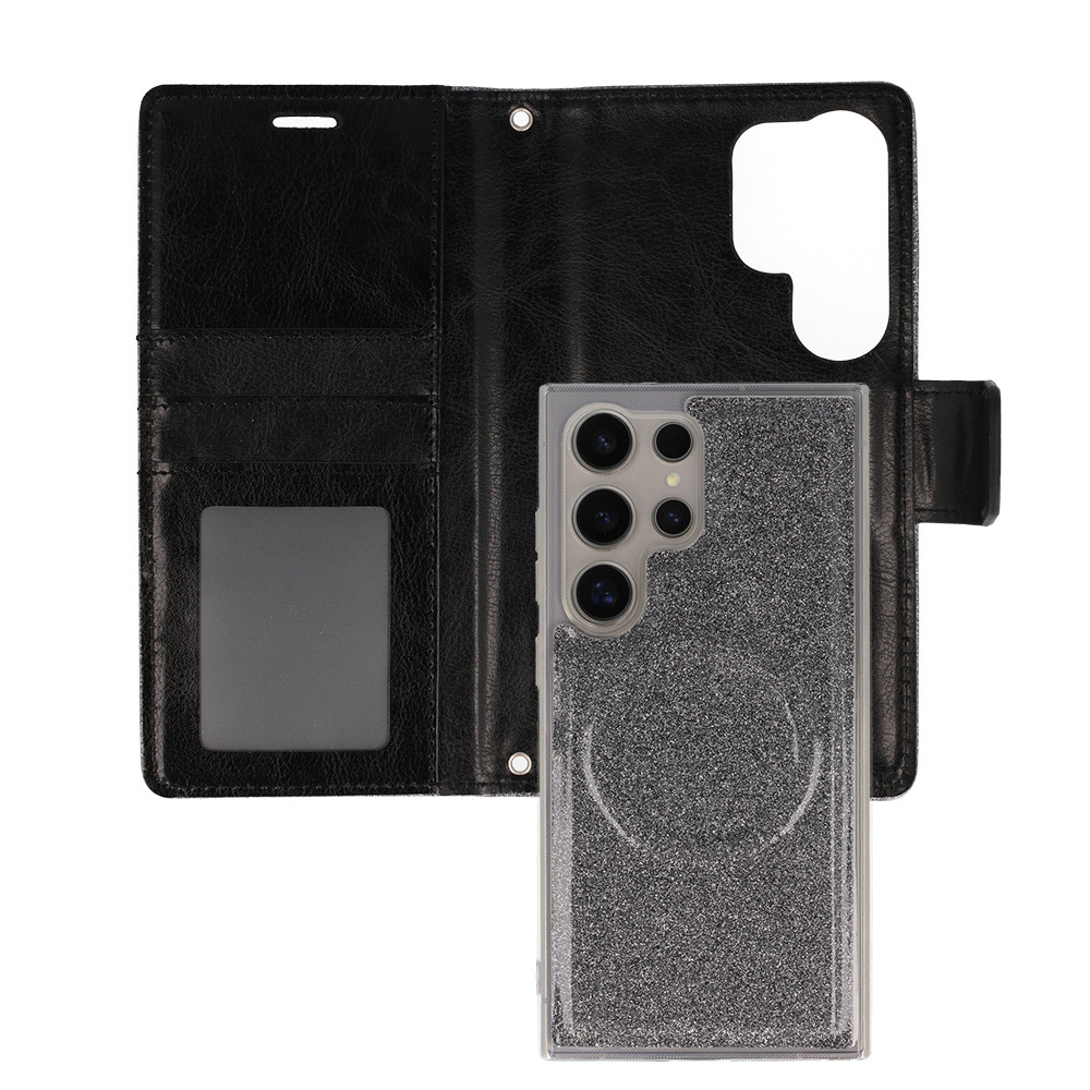 Pokrowiec Liavec Glitter Magsafe Book Case czarny Samsung Galaxy S24 / 3