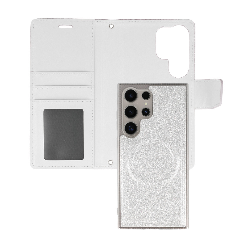 Pokrowiec Liavec Glitter Magsafe Book Case srebrny Samsung Galaxy S22 Ultra / 3