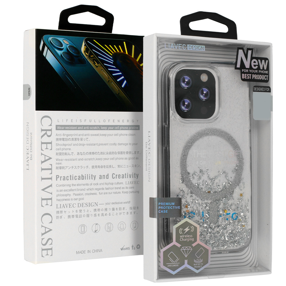 Pokrowiec Liavec Moonlight Series Case Magsafe srebrny Apple iPhone 12 Pro