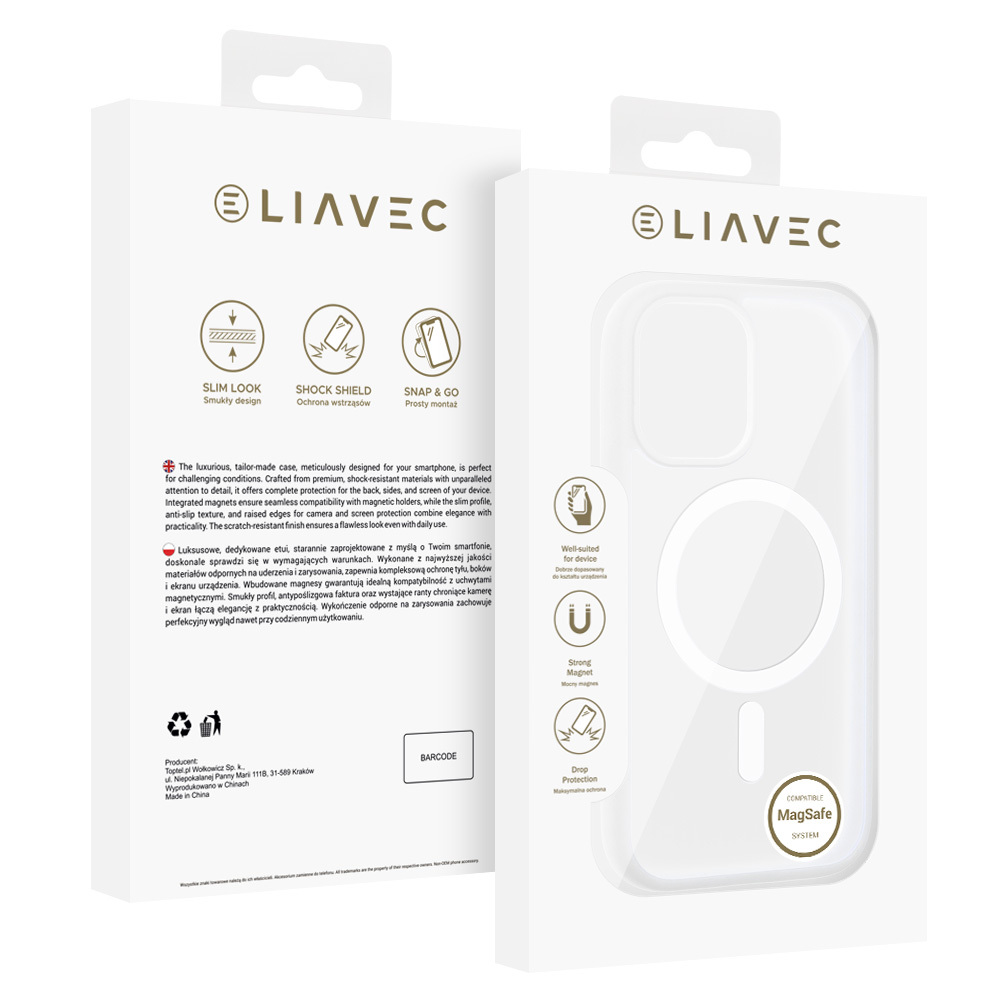 Pokrowiec Liavec Soft Case MagSafe do bia�y Apple iPhone 17 / 7
